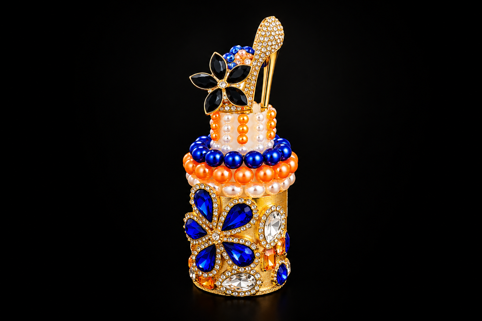 Jeweled Heel decorated full size perfume bottle
