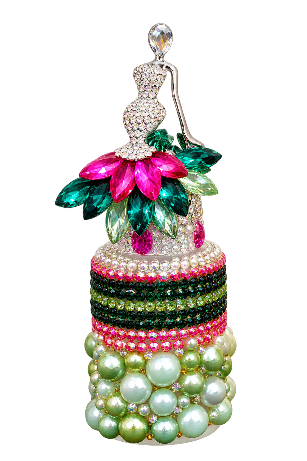 Multicolor Figure decorated full size perfume bottle