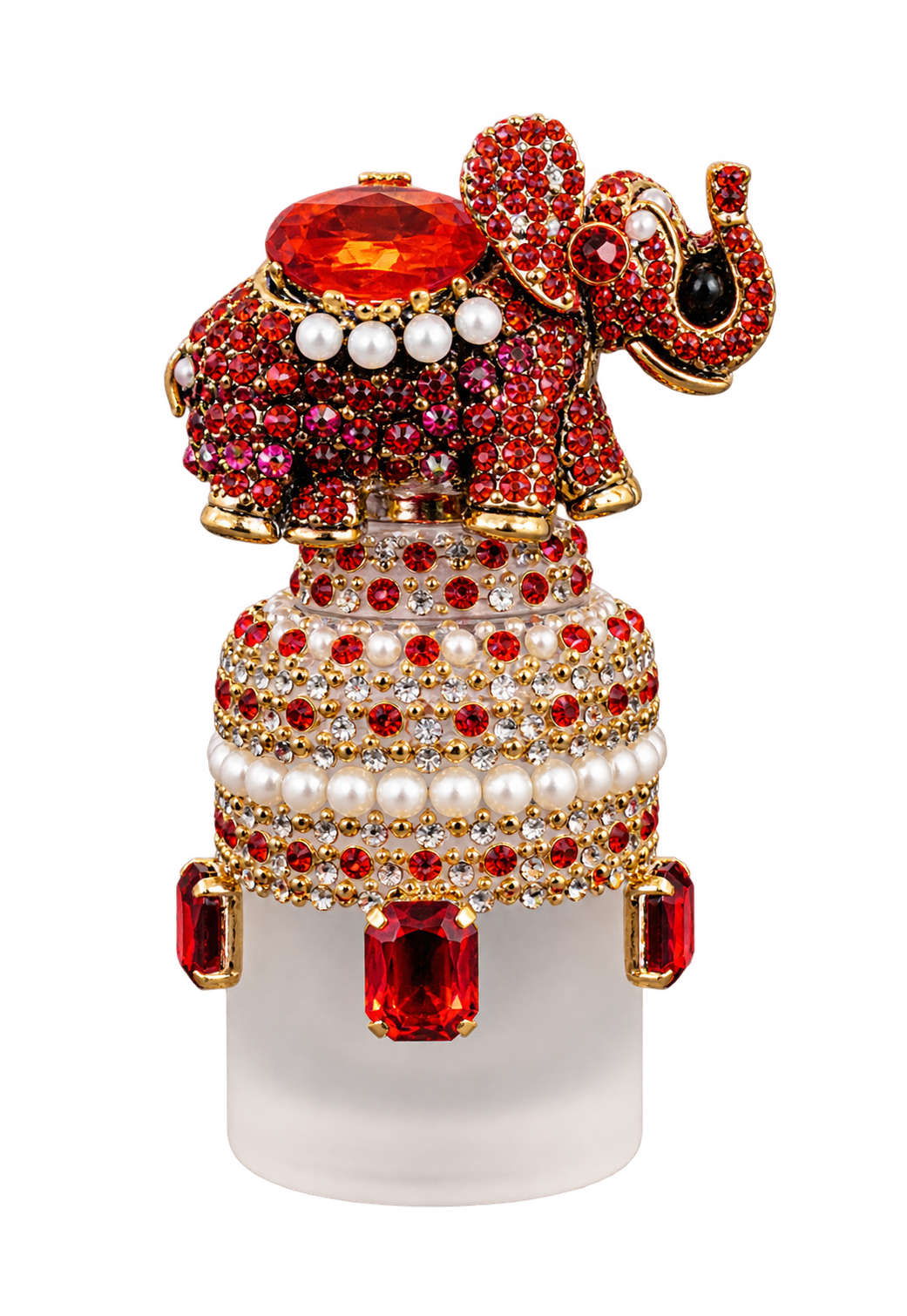 Red Elephant decorated full size perfume bottle